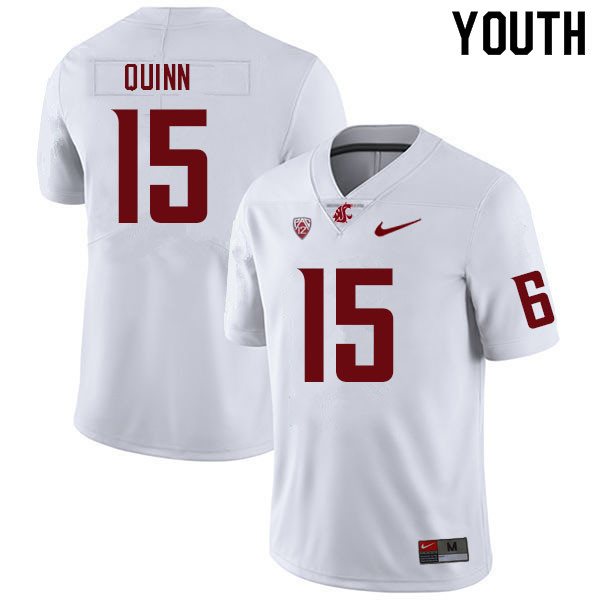 Youth #15 Mitchell Quinn Washington State Cougars College Football Jerseys Sale-White - Click Image to Close
